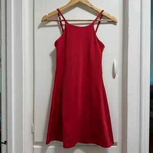 Girlfriend Collective Naomi Workout Red Mini Dress